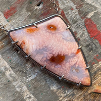 Fossilized Coral Necklace with Pink Tourmaline
